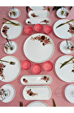 Pink Rose Model 6 Kişilik 23 Parça Kahvaltı Takımı