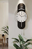 Antrasit-gümüş Milano Time Modern Dekoratif Metal Camlı Duvar Saati