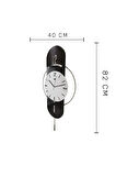 Antrasit-gümüş Milano Time Modern Dekoratif Metal Camlı Duvar Saati