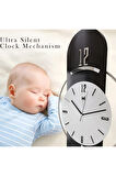 Antrasit-gümüş Milano Time Modern Dekoratif Metal Camlı Duvar Saati