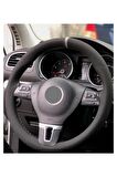 Vw Passat Uyumlu Alkantra Dikmeli Direksiyon Kılıfı Gri Yüzüklü A Plus