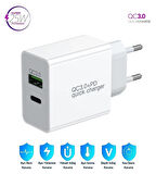 General Mobile GM 22 Uyumlu 25W Ultra Hızlı Çoklu Şarj Cihazı Adaptör Qualcomm3.0 + PD - İthalatçı Garantili