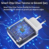 Vivo Y200 5G Uyumlu 18W 3.4A Type-C Ultra Hızlı Şarj Cihazı / Şarj Aleti Seti (Adaptör+Kablo) 