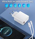 Vivo Y200 5G Uyumlu 18W 3.4A Type-C Ultra Hızlı Şarj Cihazı / Şarj Aleti Seti (Adaptör+Kablo) 