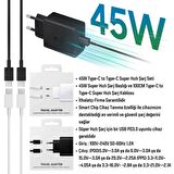 Samsung Galaxy S23 Plus 5G Uyumlu 45W Type-C to Type-C Super Hızlı Şarj Cihazı / Şarj Aleti Seti 