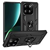 Xiaomi 14 Yüzüklü Standlı Zırh Kılıf - Extra Darbe Emici Tank Kapak