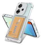 Redmi Note 13 Pro Plus Kartlık Bölmeli Şeffaf Silikon Kılıf - Extra Güçlendirilmiş Kenar