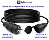 EvDeCharge H07RN-F Uzatma Kablosu | 3×2,5 Mm² |30 Metre| 16A | Elektrikli Araç Şarjı için En Doğru Uzatma Kablosu