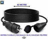 EvDeCharge H07RN-F Uzatma Kablosu | 3×2,5 Mm² |40 Metre| 16A | Elektrikli Araç Şarjı için En Doğru Uzatma Kablosu