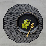 ONEKADO 6’lı Amerikan Servisi Supla Yuvarlak Altın (Gold) – DANDO 38 cm – PVC Dekoratif Masa Altlığı