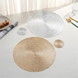 PVC yemek takımı, Yuvarlak PVC Amerikan Servis Seti 6 Parça Gümüş(Silver)