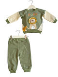 Yeleli Aslan Nakışlı Erkek Bebek Yeşil Takım
