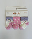 Rabi 3'lü Kız Bebek Patikli Çorap Seti