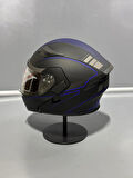  Jk-902 Güneş Vizörlü Çene Açılır Kask H8 BLUE