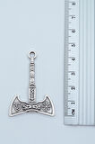 3'lü Viking Kalkan Vikig Çift Taraflı Balta  Gümüş Kaplama Unisex Düz Zincir Kolye Seti kod 1230