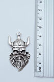 Viking Sakallı Kuru Kafa Örme Zincir Kolye