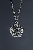 Pentagram Yıldızı Düz Zincir Kolye