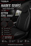 Dacia Logan 2004 ve Sonrası Uyumlu Hades Serisi Keten Koltuk Kılıfı Siyah