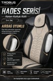 Toyota Avensis 2003 ve Sonrası Uyumlu Hades Serisi Keten Koltuk Kılıfı Bej Siyah