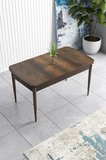 Han Serisi 70x114, Açılabilir Mdf Mutfak Masa Takımı, Barok Ahşap Desen Masa Ve 4 Kahve Sandalye