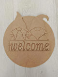 KAPI SÜSÜ BOYANABİLİR AHŞAP WELCOME YAZILI