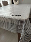 NYK HOME Hasır Desen Lüks Pvc Silinebilir Masa Örtüsü Tüm Renk Ve Ölçüler  BEYAZ