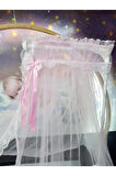 Bebek Beşiği Cibinlik Takımı - Pembe Güpürlü Hayal Tül (Aparat Dahil)