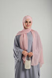 Pudra Pratik Hazır Geçmeli Bone Şal Şifon Kendinden Boneli İki Bantlı 1452_06