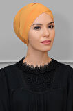 Gold Pratik Hazır Geçmeli Tesettür Bone Sandy Kumaş Çapraz Büzgülü 1801_03