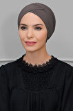 Vizon Pratik Hazır Geçmeli Tesettür Bone Sandy Kumaş Çapraz Büzgülü 1801_10
