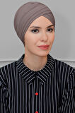 Vizon Pratik Hazır Geçmeli Tesettür Bone Sandy Kumaş Üç Çapraz 1803_10