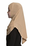Sütlü Kahve Pratik Hazır Geçmeli Çocuk Tesettür Bone Sandy Kumaş Kendinden Boneli 78_26