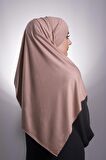 Sütlü Kahve Arkadan Bağlamalı Şal Viskon Kumaş Üç Bantlı 2103_26
