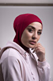 Bordo Pratik Hazır Geçmeli Bone Viskon Kumaş Hijab Spor 2106_16