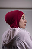 Bordo Pratik Hazır Geçmeli Bone Viskon Kumaş Hijab Spor 2106_16