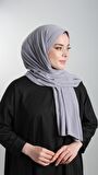 Gri Pratik Hazır Geçmeli Eşarp Sandy Kumaş Sade 1817_15