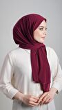 Bordo Pratik Hazır Geçmeli Eşarp Sandy Kumaş Sade 1817_16