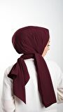 Koyu Bordo Düz Klasik Şal Medine İpeği Sade 202103_55