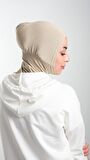 Bej Pratik Hazır Geçmeli Tesettür Bone Sandy Kumaş Spor Hijab 2113_12
