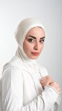 Krem Pratik Hazır Geçmeli Tesettür Bone Sandy Kumaş Spor Hijab 2113_40