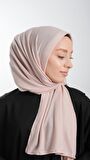 Pudra Pratik Hazır Geçmeli Tesettür Şal Örme Kumaş Sade 2118_06