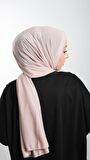 Pudra Pratik Hazır Geçmeli Tesettür Şal Örme Kumaş Sade 2118_06