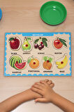 Eğitici Ahşap Tutmalı Yapboz Meyveler Puzzle