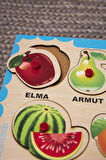 Eğitici Ahşap Tutmalı Yapboz Meyveler Puzzle