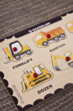 İş Makineleri Puzzle Eğitici Ahşap Tutmalı Yapboz