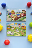 Okul Öncesi Başlangıç Yapboz Lunapark Maceram ve Sevimli Çiftliğim Ahşap Puzzle Set