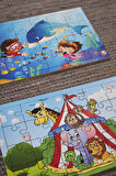 Okul Öncesi Başlangıç Yapboz Sevimli Okyanus Ve Sirk Ahşap Puzzle Set
