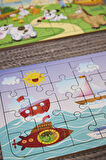 Okul Öncesi Başlangıç Yapboz Çiftliğim Ve Deniz Araçları Ahşap Puzzle Set