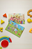 Okul Öncesi Başlangıç Yapboz Canım Ailem Ve Safari Ahşap Puzzle Set