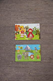 Okul Öncesi Başlangıç Yapboz Kırmızı Başlıklı Kız Ve Safari Puzzle Ahşap Puzzle Set
